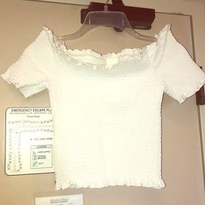 NWT smocked Off shoulder crop top